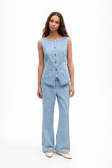 Object Colete denim &agrave;s riscas Azul