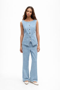 Object Colete denim &agrave;s riscas