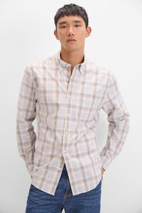 Cortefiel Melange check shirt Grey