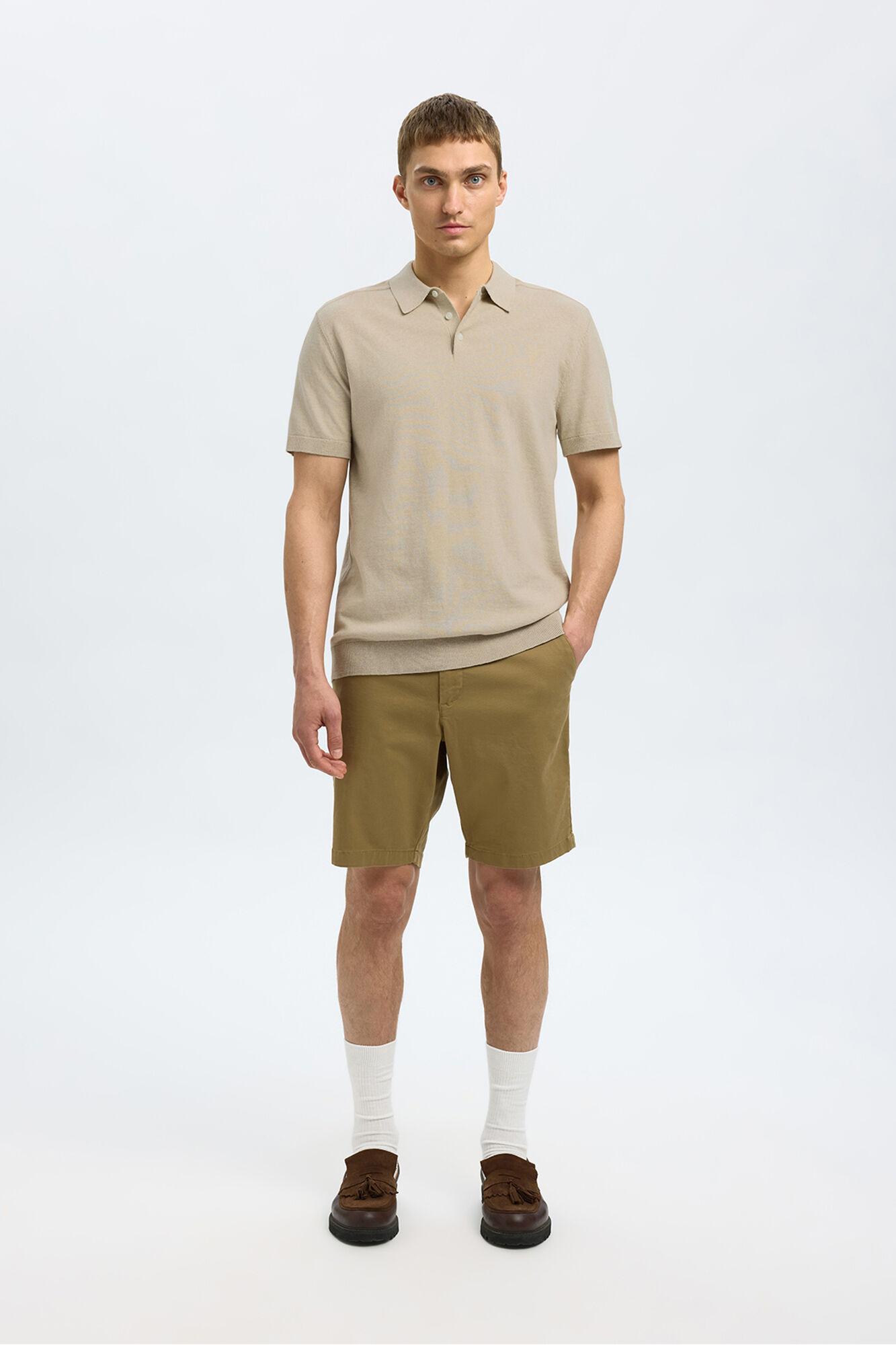 Selected Polo de malha de manga curta