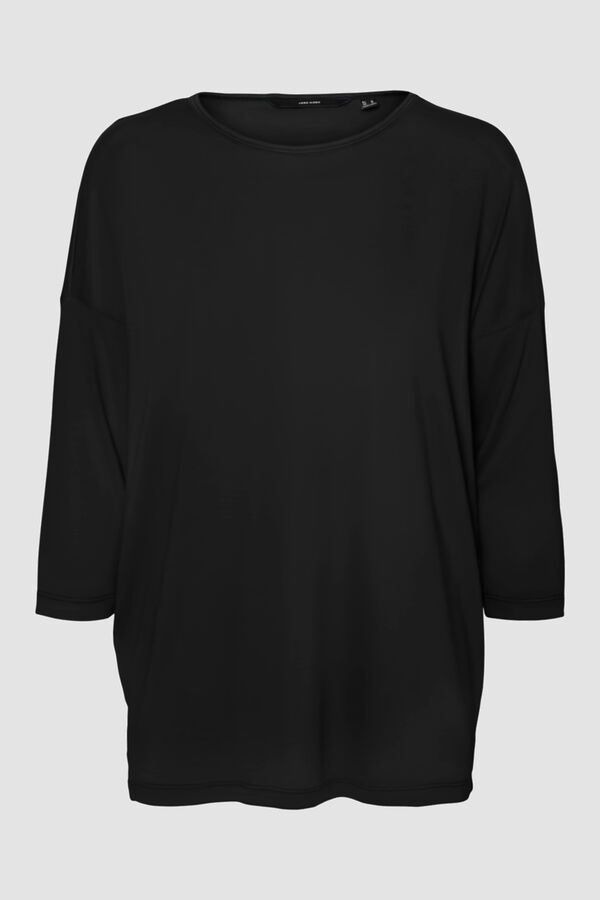 Cortefiel Camiseta de punto Negro