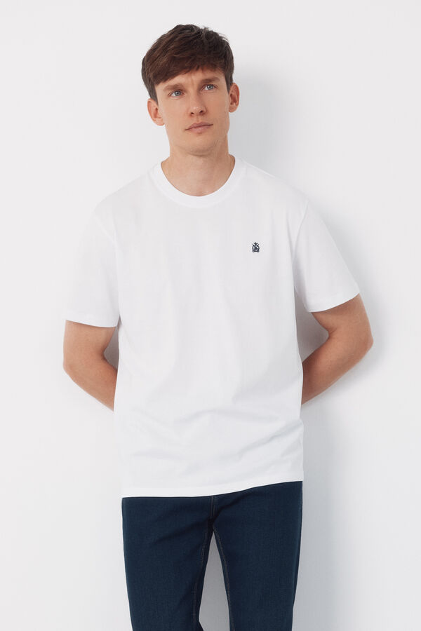 Cortefiel Camisola básica com bolso Branco