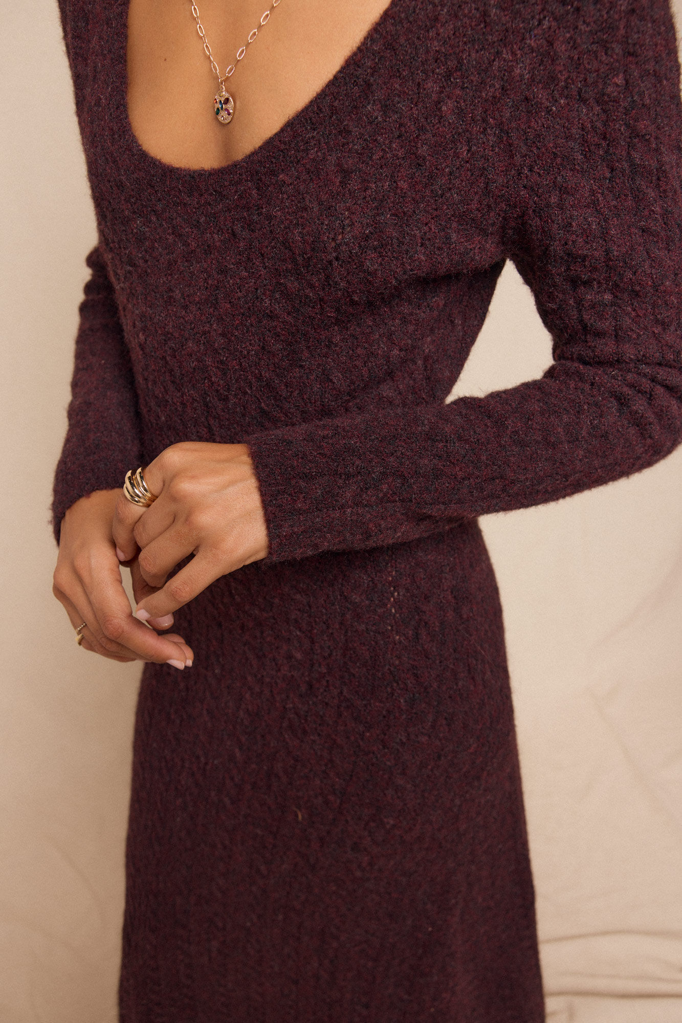 Slowlove Vestido de malha Aranese