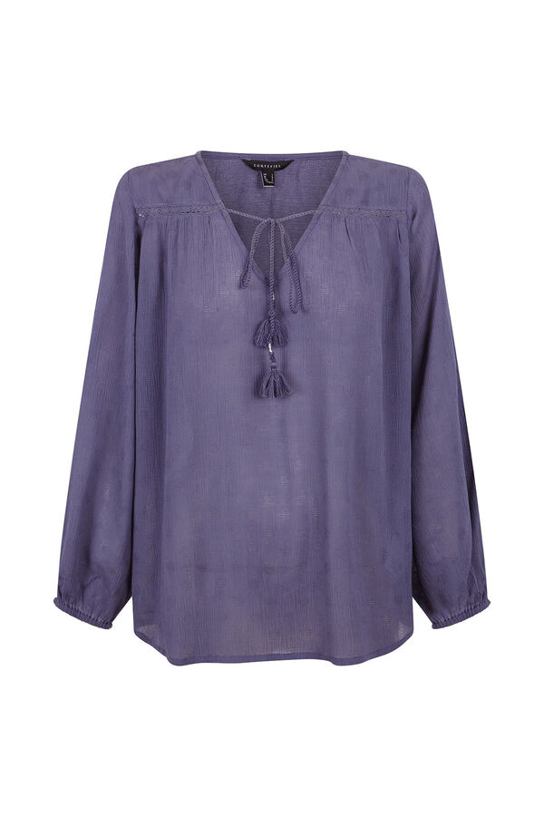Cortefiel tassels blouse Blue