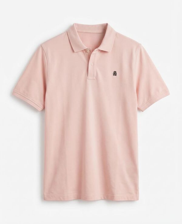 Cortefiel Piqu&eacute; basic polo shirt Pink