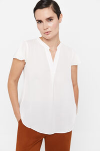 Cortefiel Flounced sleeves blouse White