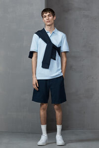 Selected Polo Slim Fit de manga curta confeccionada em algodão orgânico