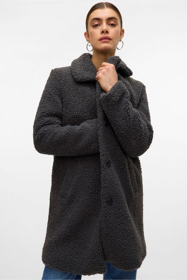 Vero Moda Sobretudo de borrego  Cinzento