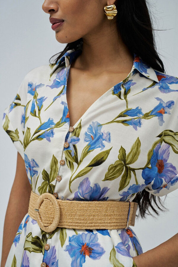 Salsa Jeans Vestido camisa de linho Azul