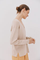 Cortefiel V-neck jumper Nude