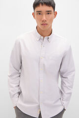 Cortefiel Camisa oxford liso Cinzento