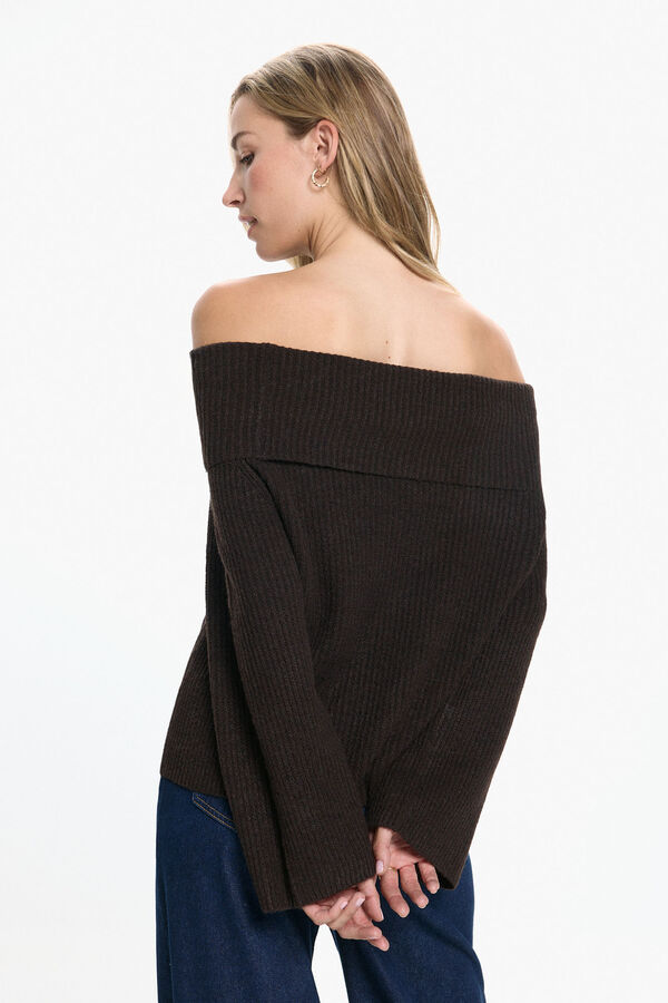Vero Moda Camisola ombro a ombro  Castanho