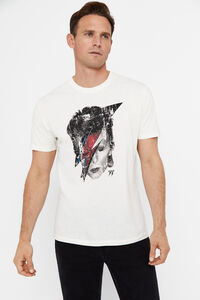 Cortefiel T-shirt David Bowie Ecru