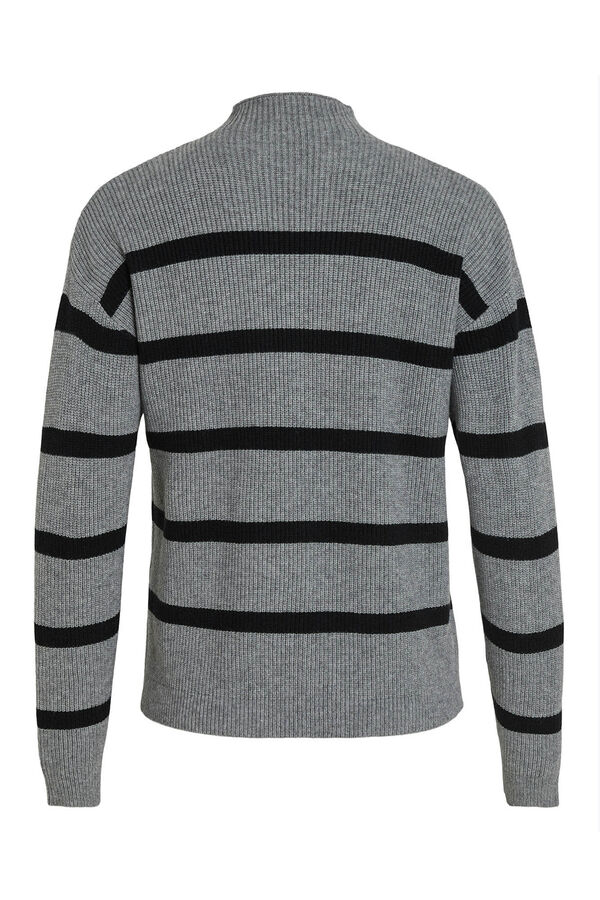 Vila Jersey de canalé con rayas Gris