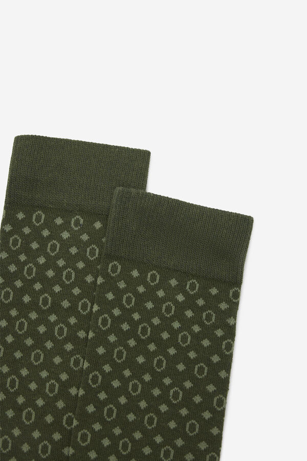 Cortefiel Tie pattern sock Kaki