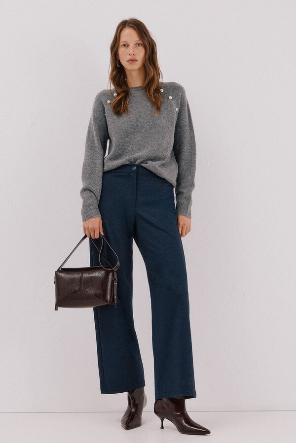 Cortefiel Pantalón punto roma espiga Printed blue