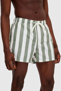 Cortefiel Printed swim shorts with elasticated waist. White
