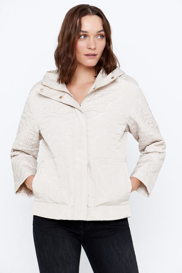Cortefiel Ultralight quilted jacket Ivory