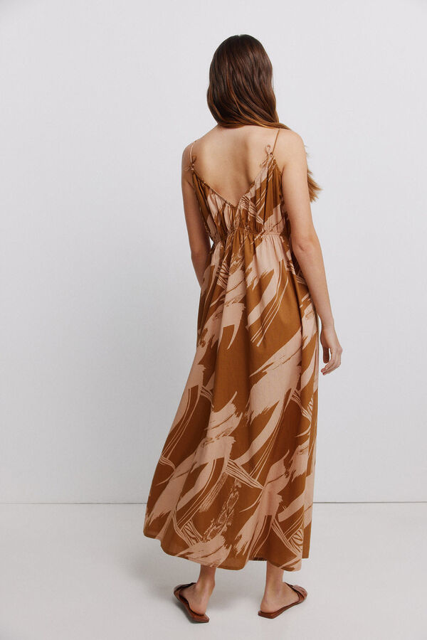 Vila Vestido comprido estampado Tostado