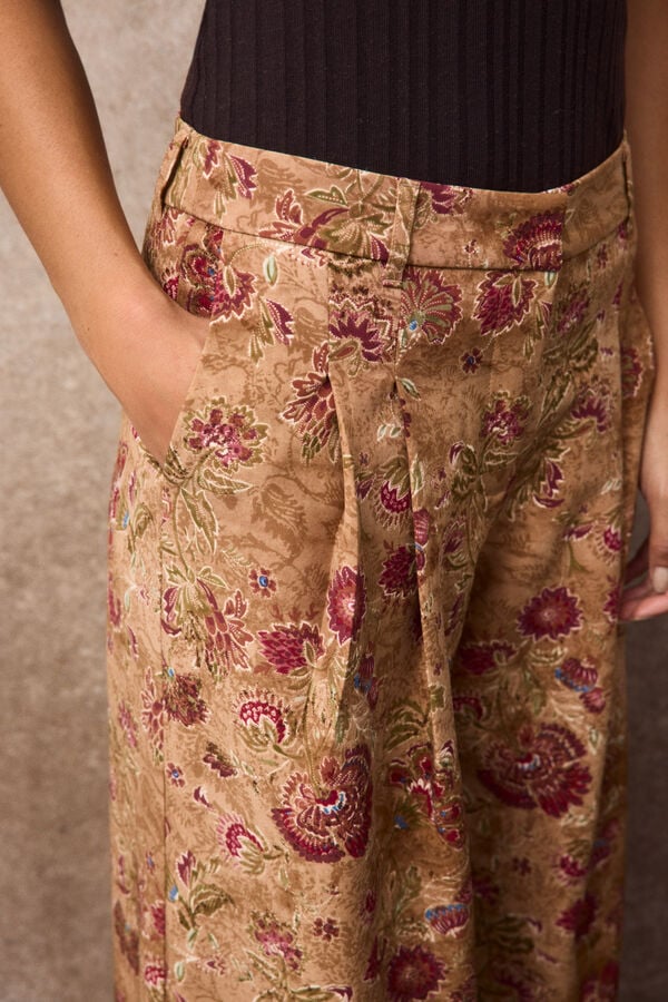 Slowlove Cal&ccedil;a de pregas estampada Multicolorido