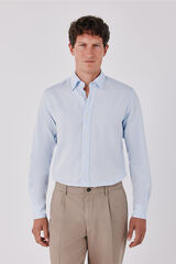 Cortefiel Cotton tencel shirt Blue