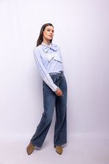 Object Blusa de riscas renda Azul