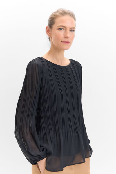 Cortefiel Combined pleated blouse Black