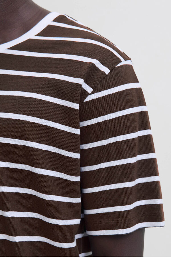 Jack & Jones Striped T-shirt Dark brown