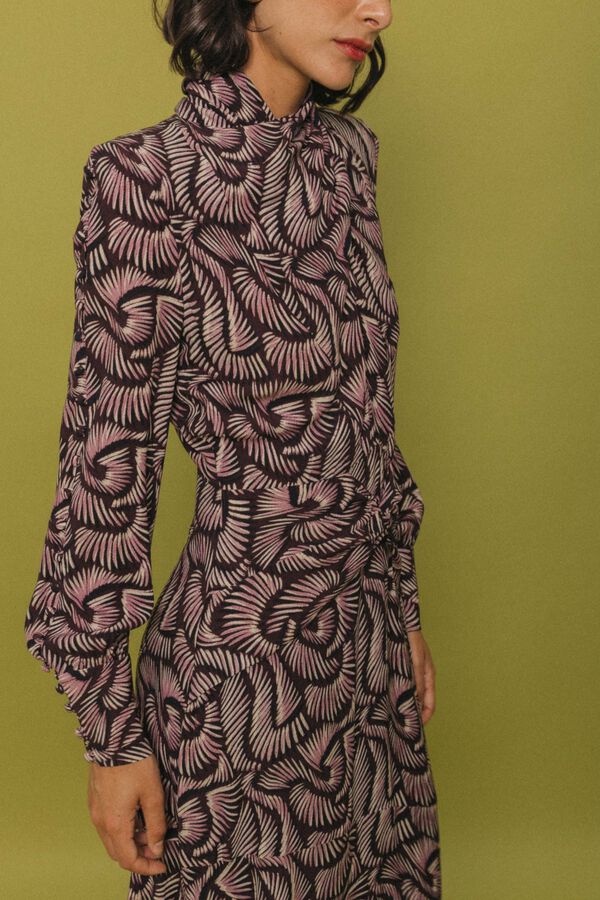 Cherubina Fog midi dress Printed beige