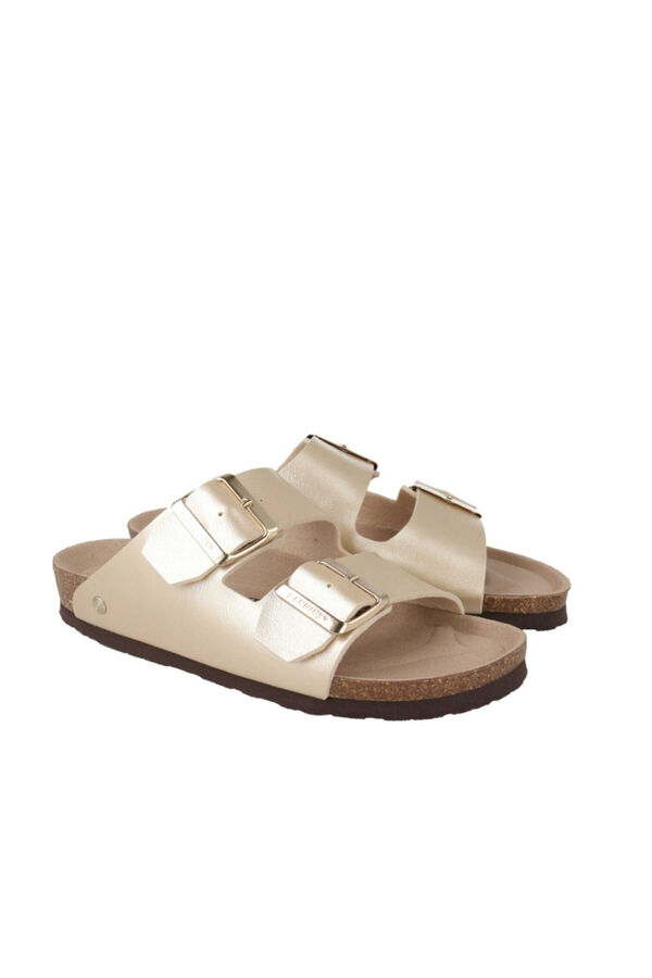 Genuins Sand&aacute;lia com fivelas ajust&aacute;veis Tostado