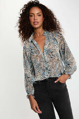 Morgan Camisa estampada gola em bico Multicolorido