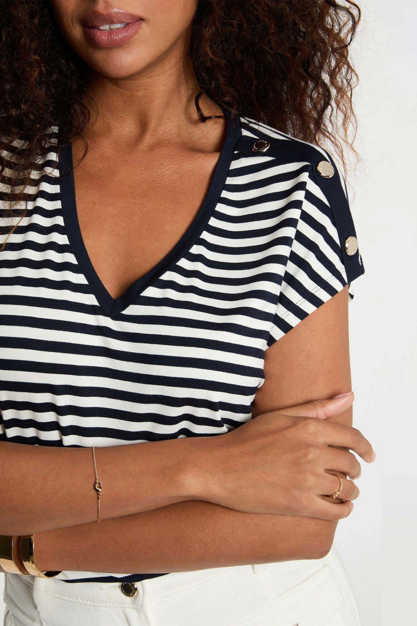 Morgan Striped V-neck T-shirt