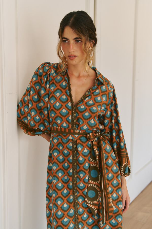 Jaase Vestido midi Whitney Multicolorido
