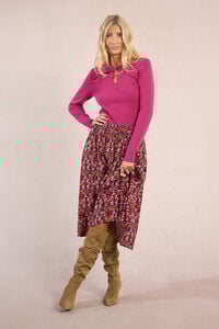 Molly Bracken Saia midi estampado