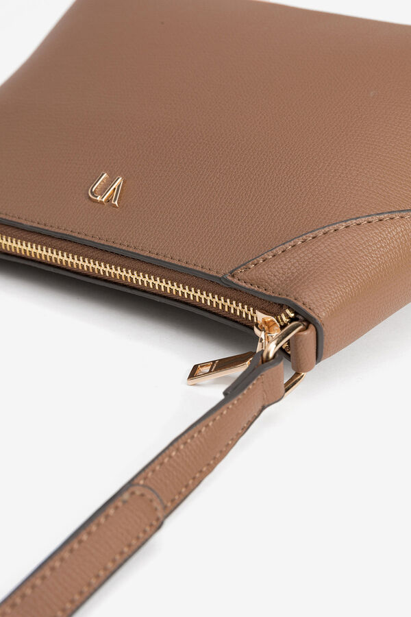 Vilanova Mala a tiracolo efeito pele Castanho