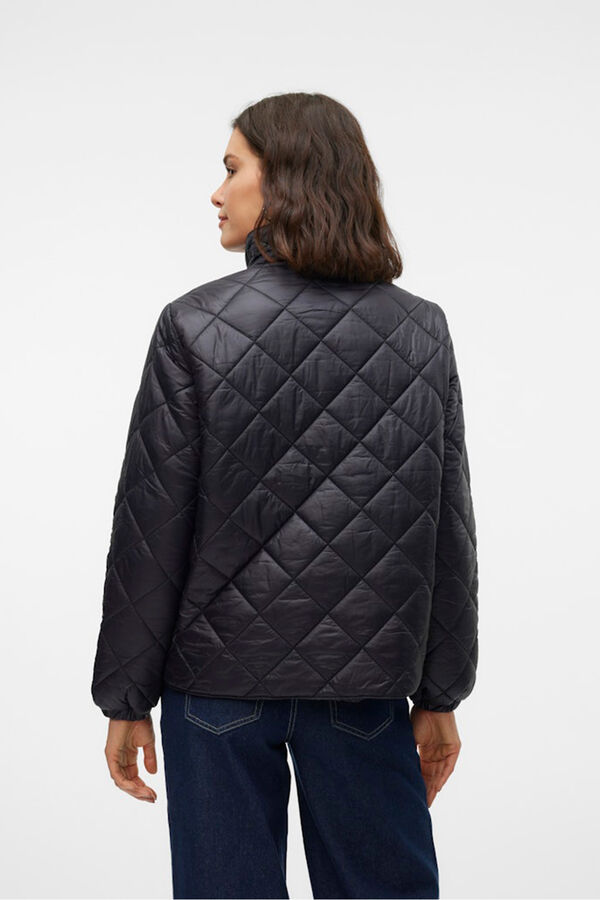 Vero Moda Casaco acolchoada feminina com bolsos Preto