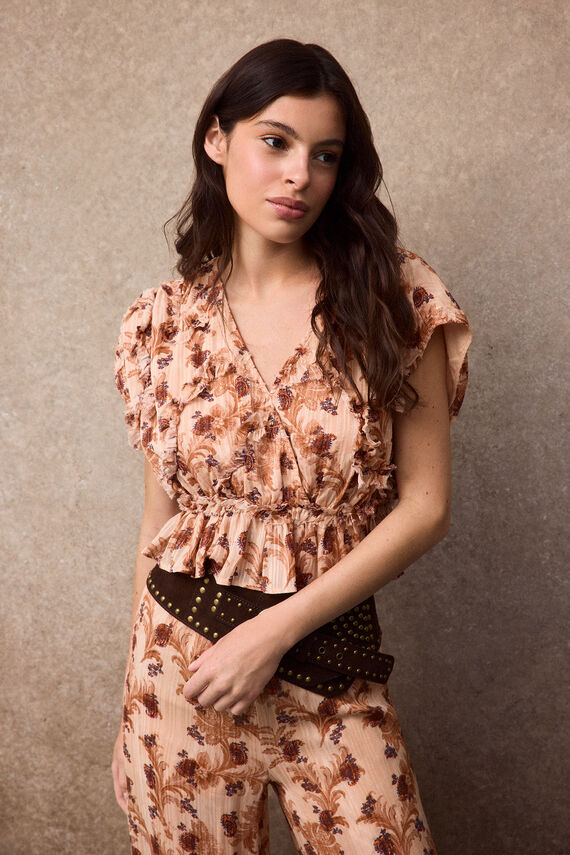 Blusa estampada fluida