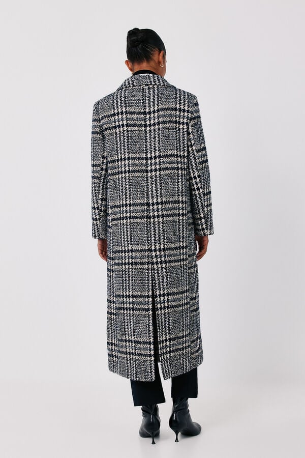 Cortefiel Plaid long coat Multicolour