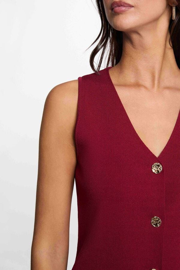 Morgan Casaco de malha sem mangas com decote em bico Granada