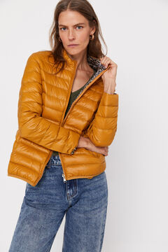 Cortefiel Reversible feather bomber jacket Gold