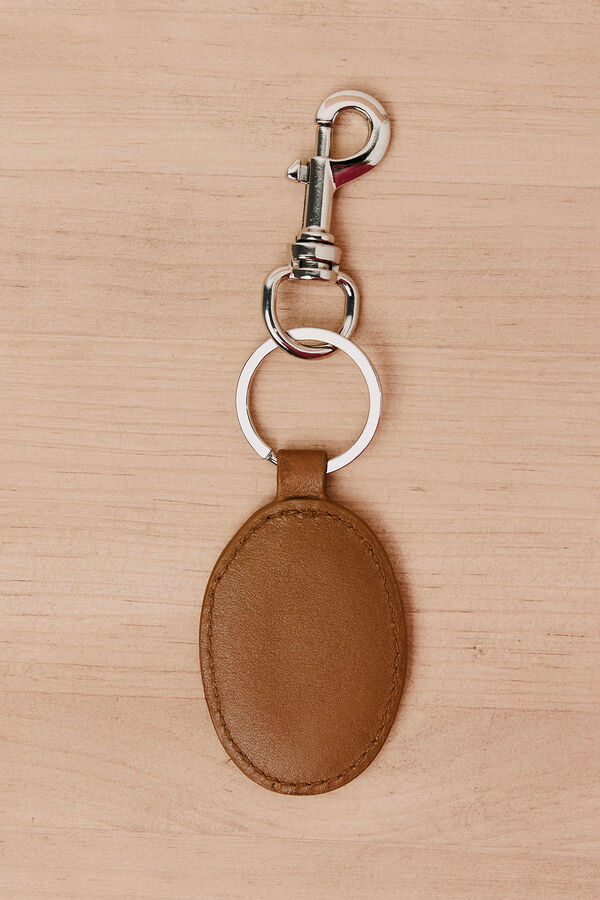 OOTO Oval key ring Beige