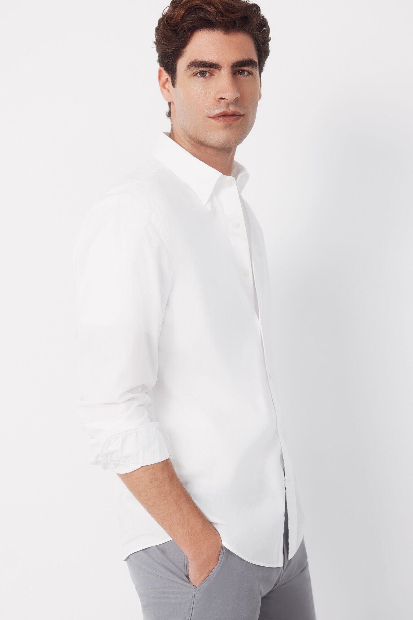 Cortefiel Poplin plain shirt