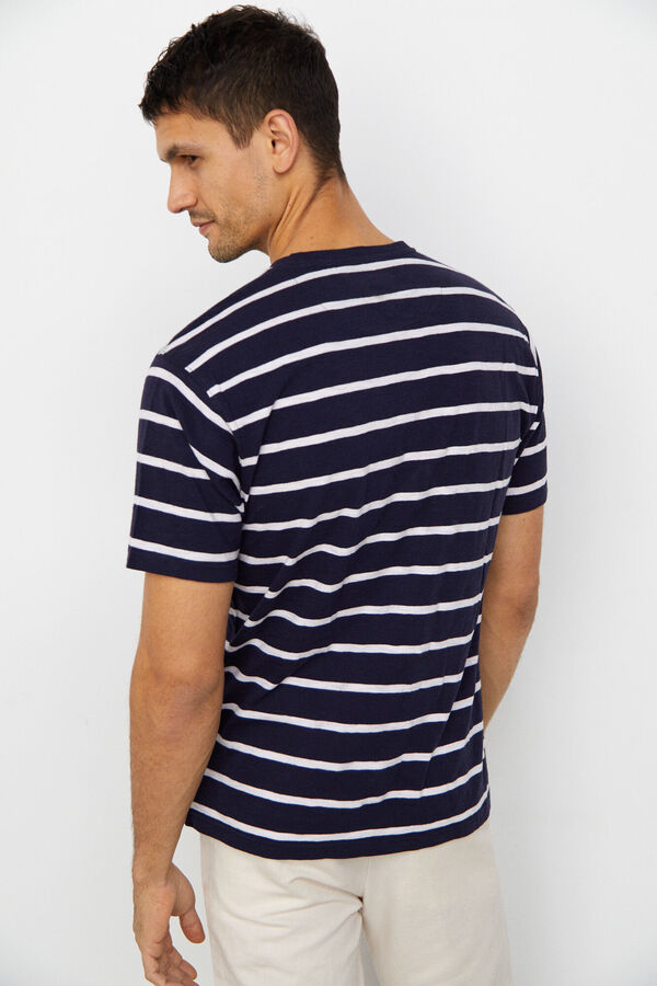 Cortefiel Striped T-shirt  Blue
