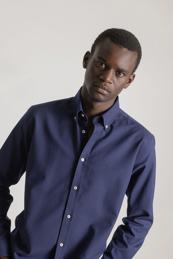 PuroEGO Slim fit Oxford shirt Navy