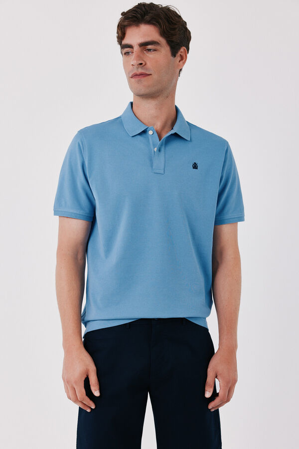 Cortefiel Polo b&aacute;sico piqu&eacute; Azul