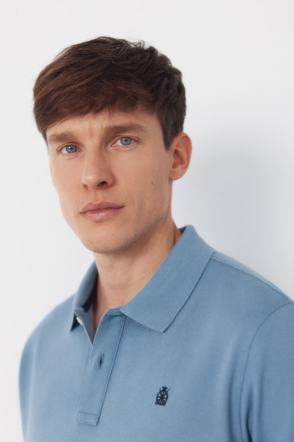 Cortefiel Basic piqué polo shirt Blue