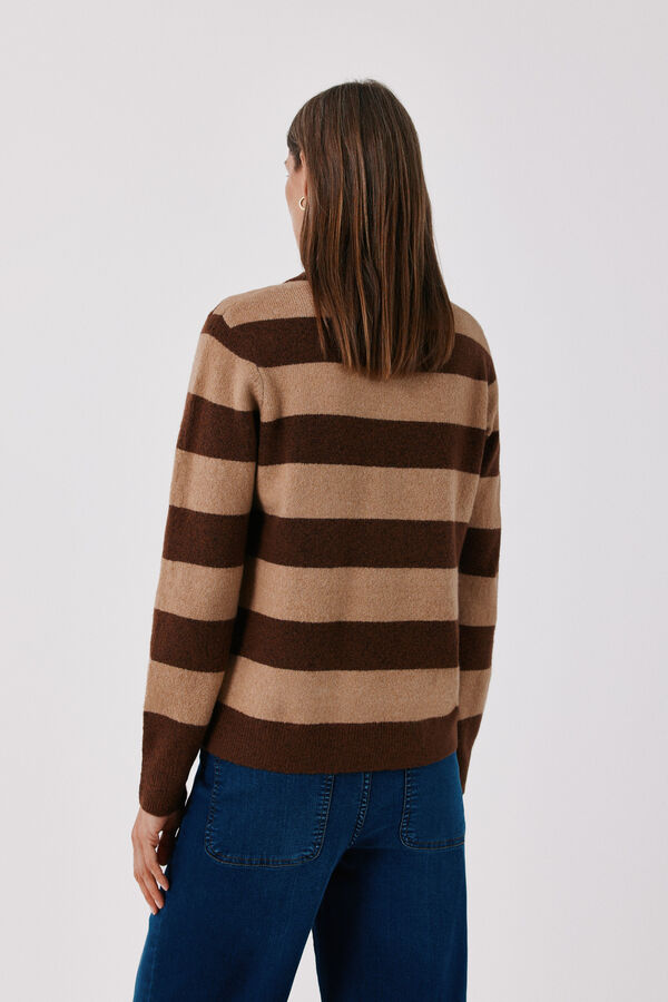 Cortefiel Striped soft polo shirt Nude