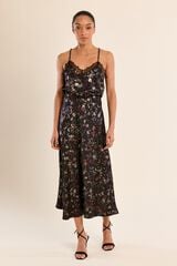 Molly Bracken Saia comprida estampado floral Preto