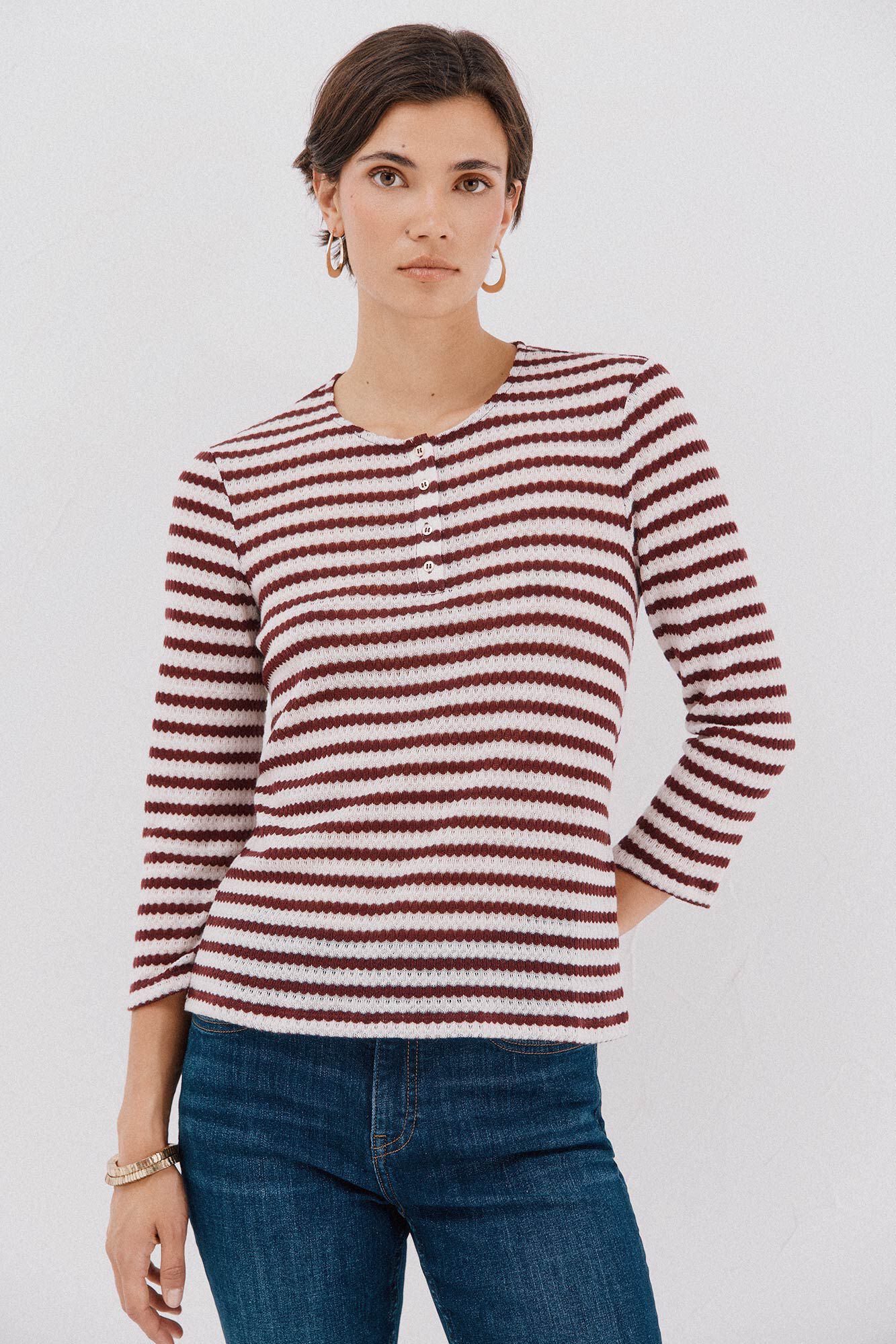 Cortefiel striped structured top