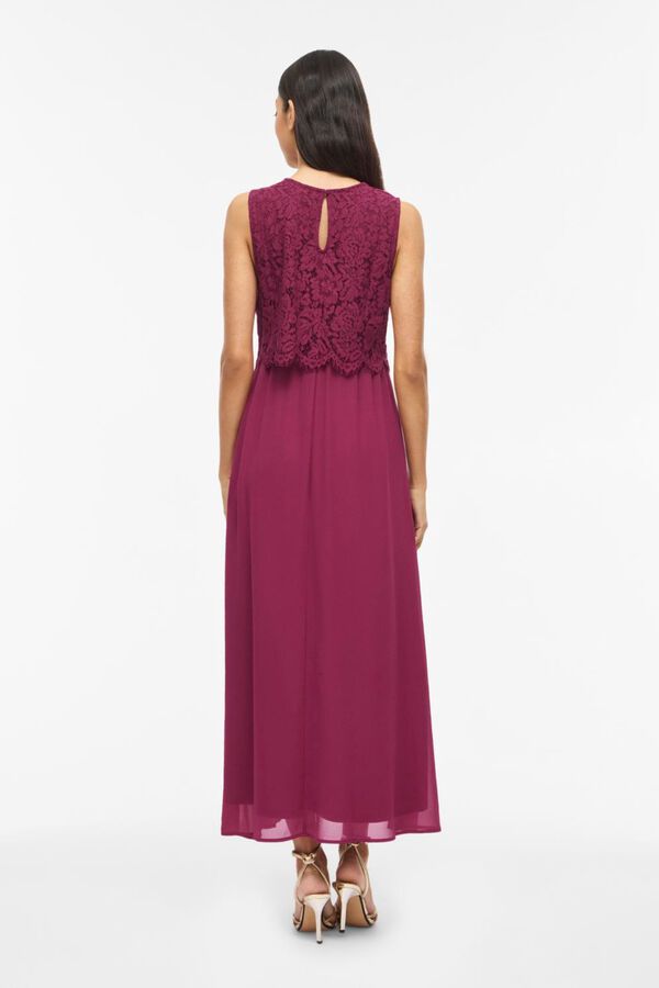 Vila Vestido comprido de festa com renda Granada